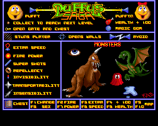 Puffy's Saga (Amiga) screenshot: Title screen