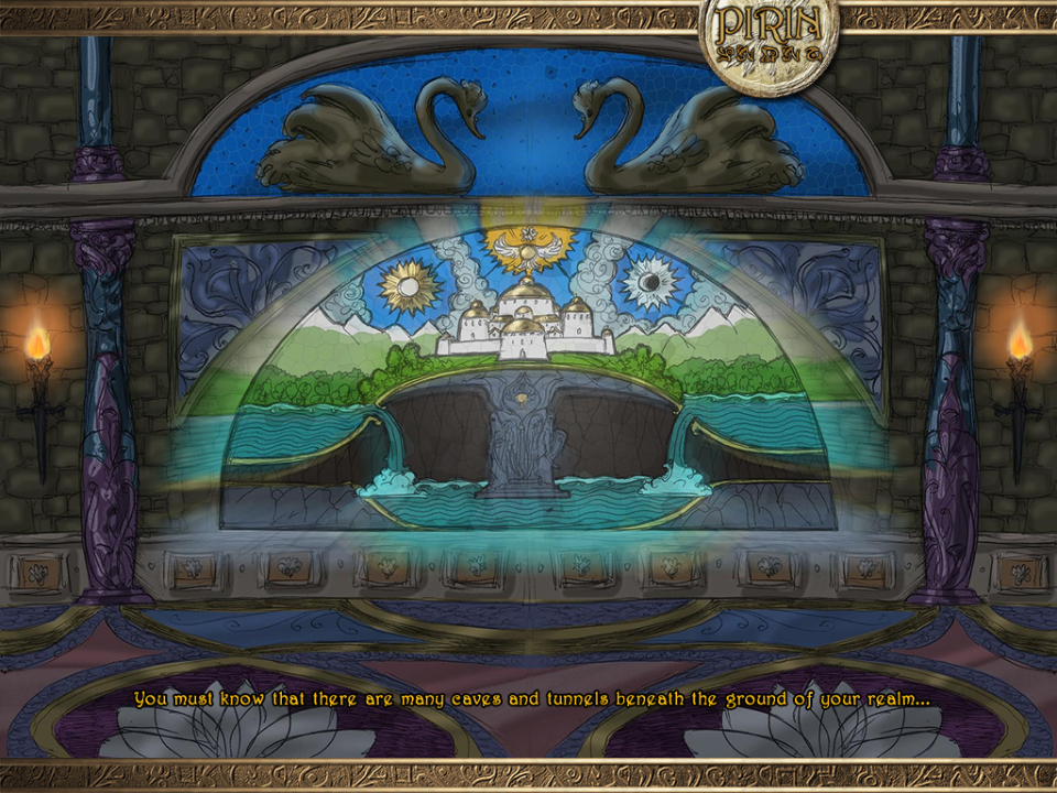 Eselmir and the Five Magical Gifts (Windows) screenshot: Monusadah explains why Eselmir needed the five gifts - finding them is still not the end of the story!