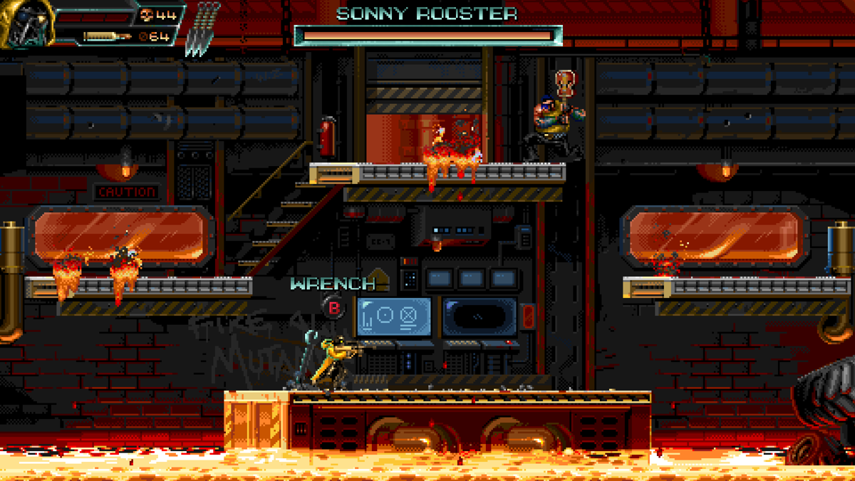 Huntdown (Windows) screenshot: This fight is really funny and it references several great movies