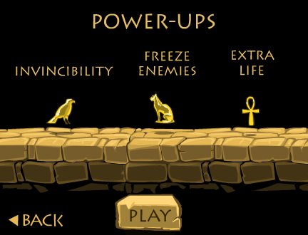Pharaoh Phobia (Browser) screenshot: Power-ups.