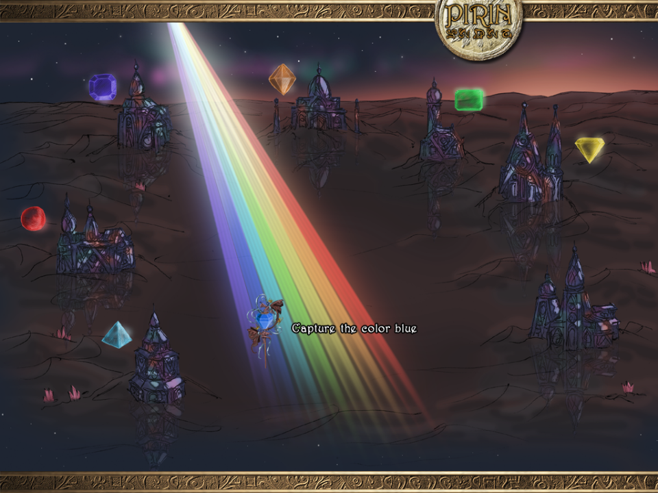Eselmir and the Five Magical Gifts (Windows) screenshot: How could I resist a screenshot with a rainbow? ;)