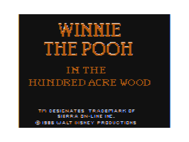 Winnie the Pooh in the Hundred Acre Wood (TRS-80 CoCo) screenshot: Title Screen