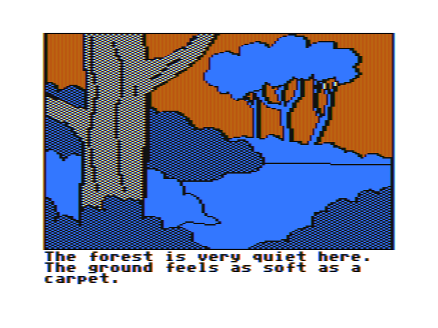 Winnie the Pooh in the Hundred Acre Wood (TRS-80 CoCo) screenshot: Interesting Coloration
