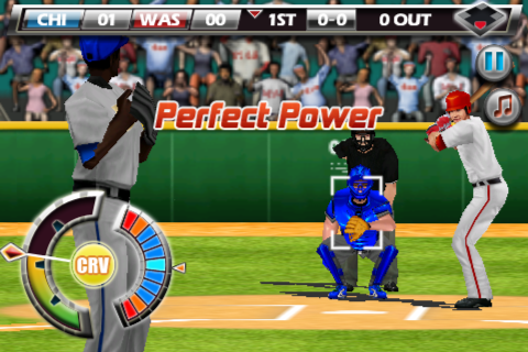 Derek Jeter Real Baseball (iPhone) screenshot: Setting power and accuracy