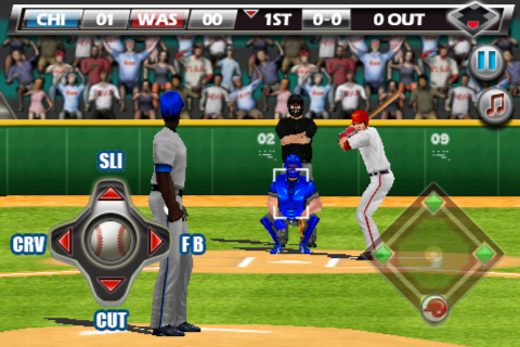 Derek Jeter Real Baseball (iPhone) screenshot: Choosing a pitch type