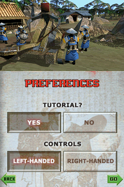 Real Time Conflict: Shogun Empires (Nintendo DS) screenshot: Preferences