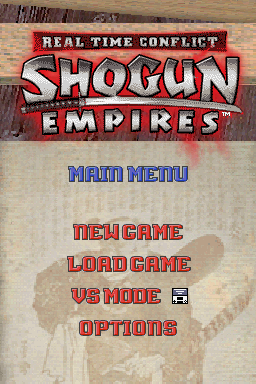 Real Time Conflict: Shogun Empires (Nintendo DS) screenshot: Main Menu