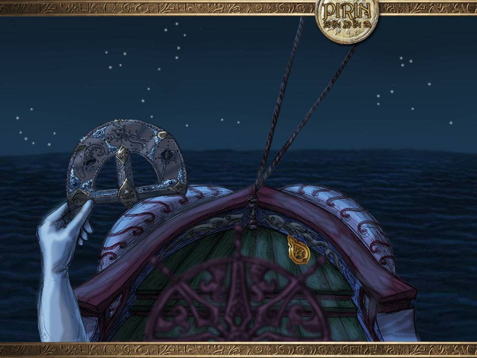 Eselmir and the Five Magical Gifts (Windows) screenshot: Navigating to get to the right spot on the surface - the crux is that, over centuries, this area with Theoson's tomb was swallowed by the sea.