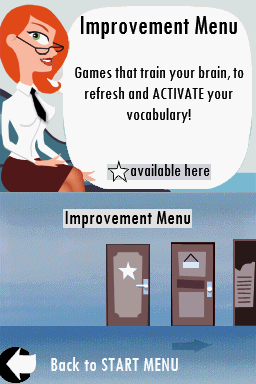 Classic Word Games (Nintendo DS) screenshot: Improvement Menu