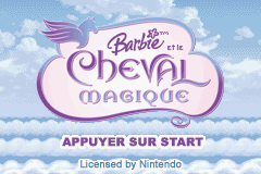 Barbie and the Magic of Pegasus (Game Boy Advance) screenshot: French Title Screen