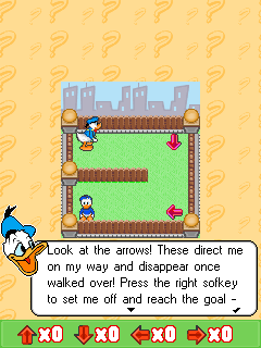 Donald Duck's Quest (J2ME) screenshot: The First Tutorial.