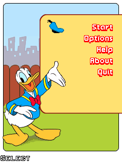 Donald Duck's Quest (J2ME) screenshot: The Main Menu.
