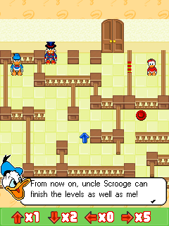 Donald Duck's Quest (J2ME) screenshot: Splendid. Now we can help one another complete the level!