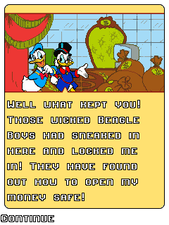 Donald Duck's Quest (J2ME) screenshot: That sounds bad. Let's go!
