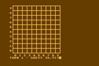 Mugwump (Atari 8-bit) screenshot: Choose a Position
