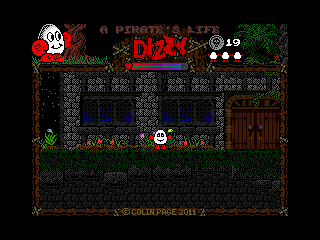 A Pirate's Life Dizzy (Windows) screenshot: The governor's mansion from the front.