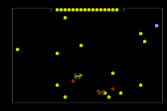 Dog Daze (Atari 8-bit) screenshot: Yellow Dog Wins