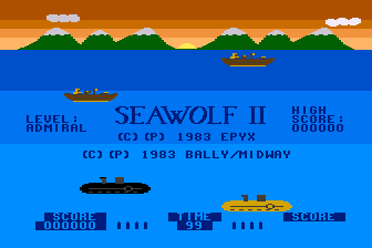 Seawolf II and Gun Fight (Atari 8-bit) screenshot: Seawolf II