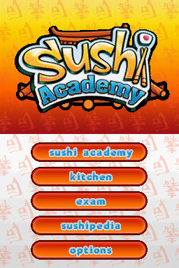 Sushi Academy (Nintendo DS) screenshot: Main Menu