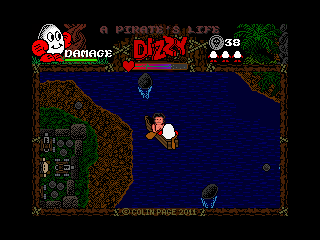 A Pirate's Life Dizzy (Windows) screenshot: Sonner or later you will need to return from that part of the area with a boat. It is a bit of a simple minigame by itself, the river is somewhat maze-like.