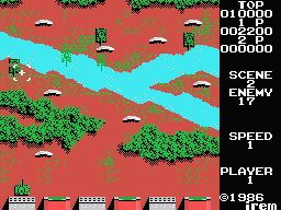 Panther (MSX) screenshot: Level 2 has a river running through it.