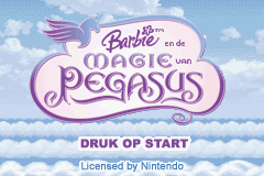 Barbie and the Magic of Pegasus (Game Boy Advance) screenshot: Dutch Title Screen