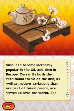 Sushi Academy (Nintendo DS) screenshot: Sushi in the West