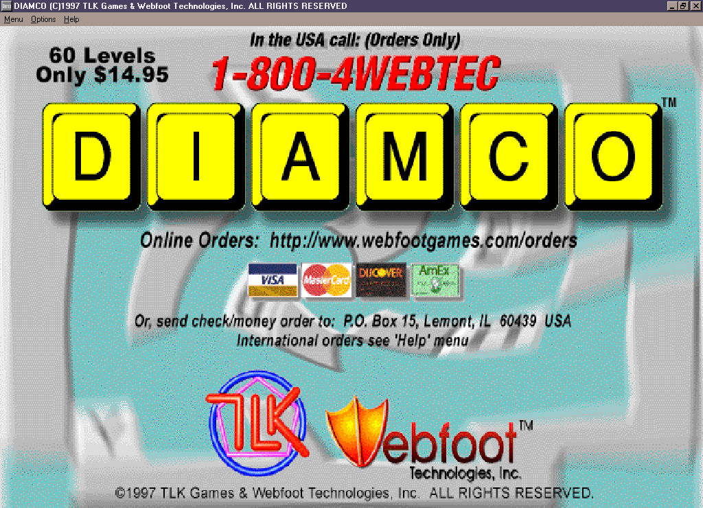 Diamco (Windows 3.x) screenshot: Title screen