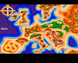 Pizza Tycoon (Amiga) screenshot: Map