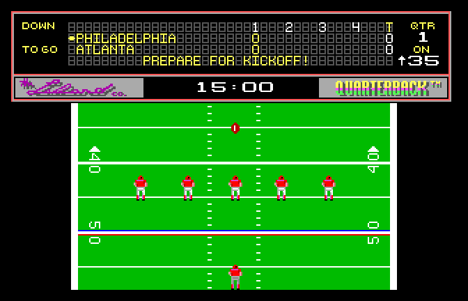 Quarterback (Apple IIgs) screenshot: Kickoff