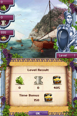 Jewel Master: Cradle of Athena (Nintendo DS) screenshot: Level Result