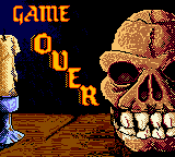 Hercules: The Legendary Journeys (Game Boy Color) screenshot: Game Over