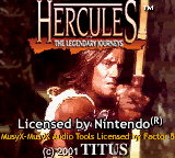 Hercules: The Legendary Journeys (Game Boy Color) screenshot: Splash screen