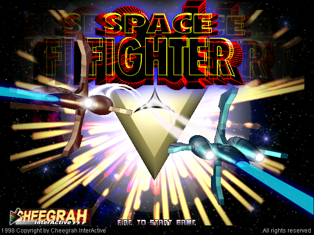 3D Space Fighter (DOS) screenshot: Title screen.