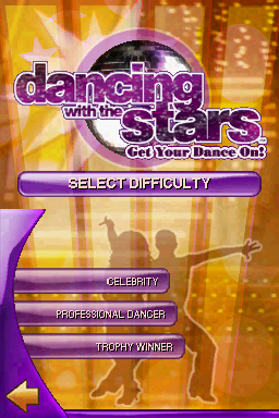 Dancing with the Stars: We Dance! (Nintendo DS) screenshot: Select Difficulty