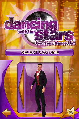 Dancing with the Stars: We Dance! (Nintendo DS) screenshot: Select Costume (Male)