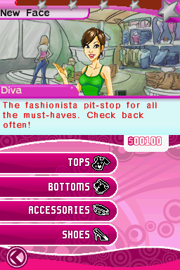 Imagine: Rock Star (Nintendo DS) screenshot: Boutique