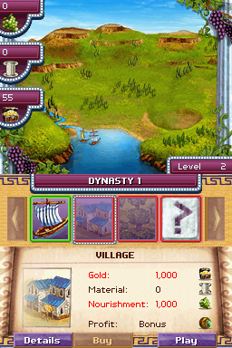 Jewel Master: Cradle of Athena (Nintendo DS) screenshot: Form a village community to solve everyday problems together