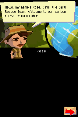 Petz Rescue: Endangered Paradise (Nintendo DS) screenshot: Carbon footprint calculator