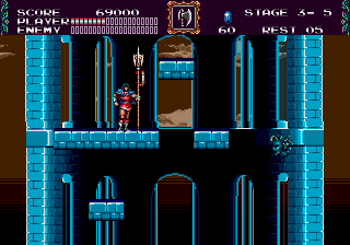 Castlevania: Bloodlines (Genesis) screenshot: Noooo, not MEDUSA HEADS all over again...