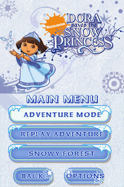 Dora the Explorer: Dora Saves the Snow Princess (Nintendo DS) screenshot: Main Menu