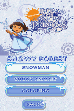 Dora the Explorer: Dora Saves the Snow Princess (Nintendo DS) screenshot: Snowy Forest