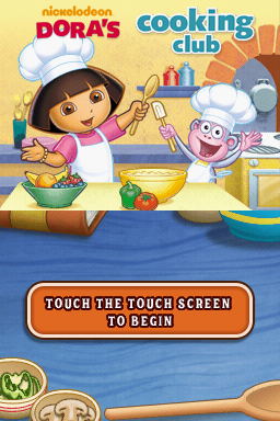 Dora's Cooking Club (Nintendo DS) screenshot: English title screen