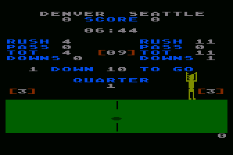Gridiron Glory (Atari 8-bit) screenshot: Field Goal