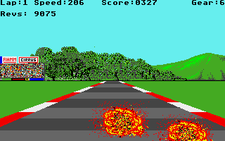 Formula 1 Grand Prix (Atari ST) screenshot: Crashed into opponent
