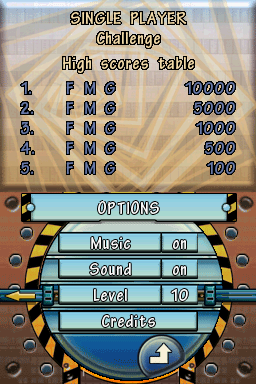 Game Hits! 4 Games in 1 (Nintendo DS) screenshot: Options