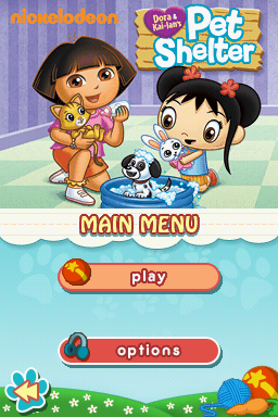 Dora & Kai-lan's Pet Shelter (Nintendo DS) screenshot: Main Menu