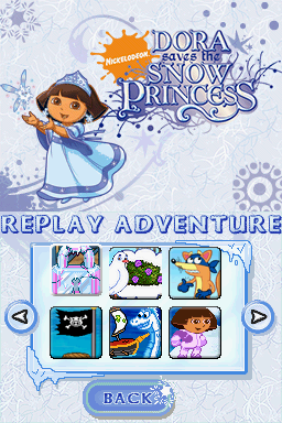Dora the Explorer: Dora Saves the Snow Princess (Nintendo DS) screenshot: Replay Adventure