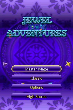 Jewel Adventures (Nintendo DS) screenshot: Title screen / Main menu