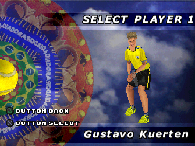 All Star Tennis '99 (PlayStation) screenshot: One of the male players.